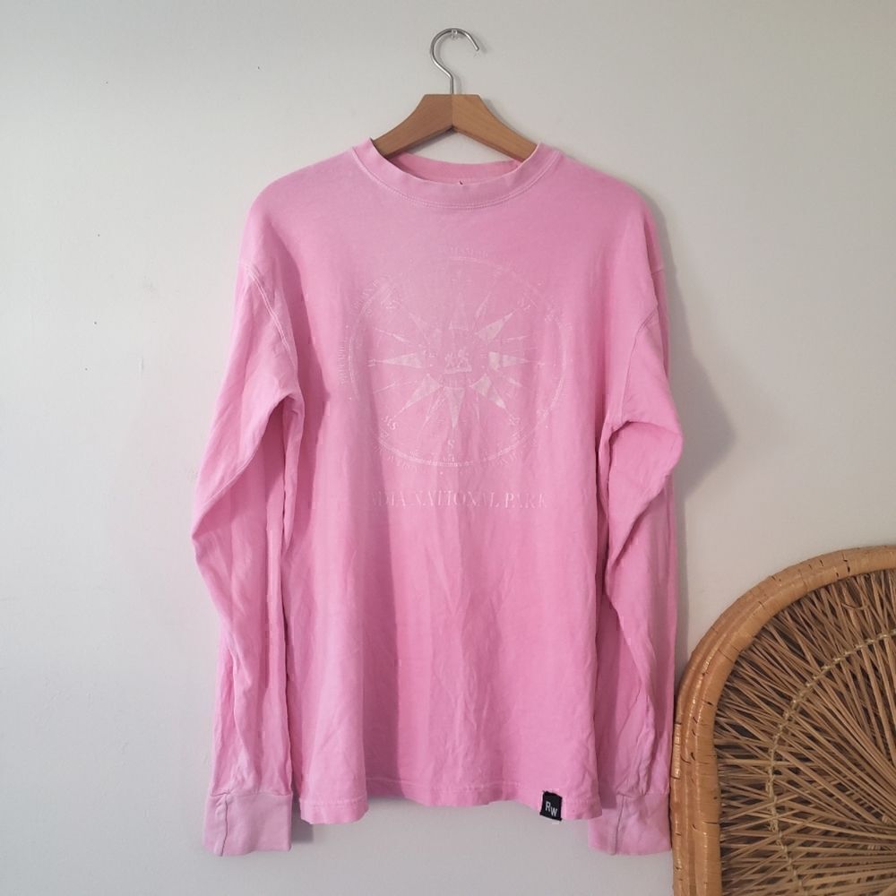 Acadia National Park Long Sleeve Tee Pink S Tourist Granola